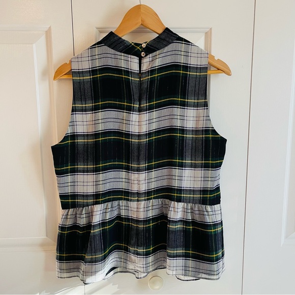 NWT J.Crew Peplum Top in Gilded Highland Tartan Shimmer, Size M - Picture 6 of 11